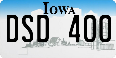 IA license plate DSD400