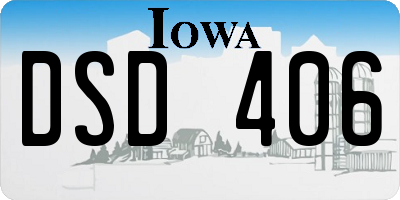 IA license plate DSD406