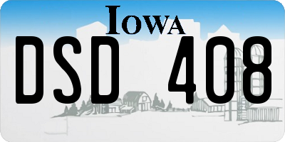 IA license plate DSD408