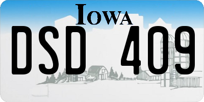 IA license plate DSD409