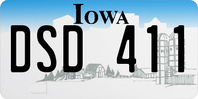 IA license plate DSD411