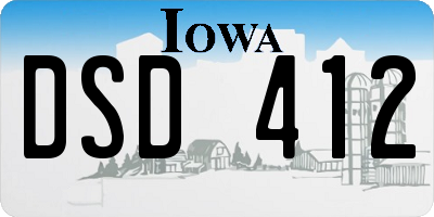 IA license plate DSD412