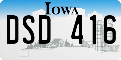 IA license plate DSD416