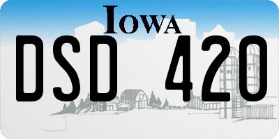 IA license plate DSD420