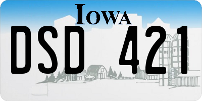 IA license plate DSD421