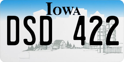 IA license plate DSD422