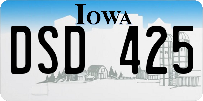 IA license plate DSD425