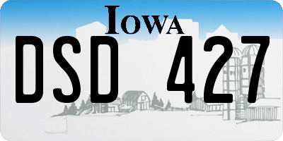 IA license plate DSD427