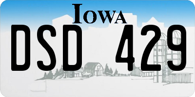IA license plate DSD429