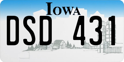 IA license plate DSD431