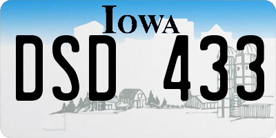 IA license plate DSD433