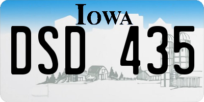 IA license plate DSD435