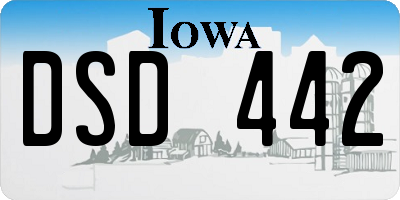 IA license plate DSD442