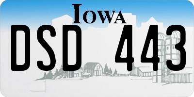 IA license plate DSD443