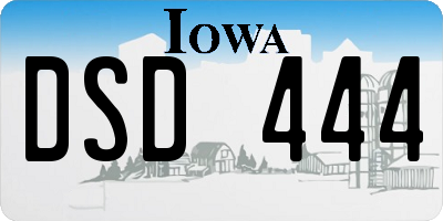 IA license plate DSD444