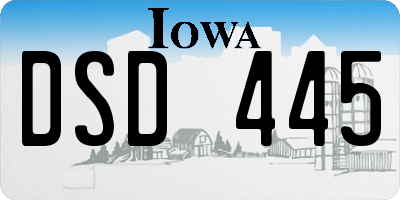 IA license plate DSD445