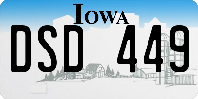 IA license plate DSD449