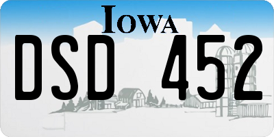 IA license plate DSD452