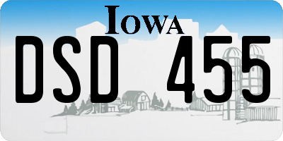 IA license plate DSD455