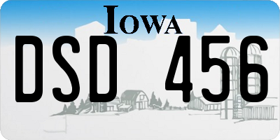 IA license plate DSD456