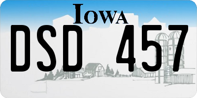 IA license plate DSD457