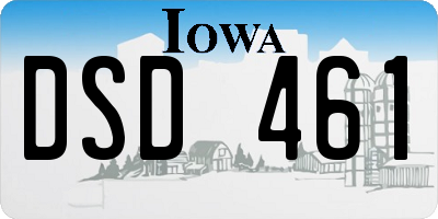 IA license plate DSD461