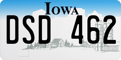 IA license plate DSD462