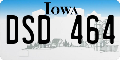 IA license plate DSD464