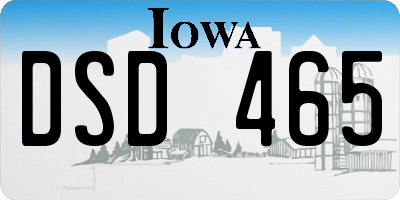 IA license plate DSD465