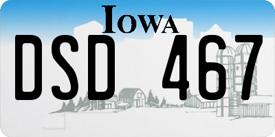 IA license plate DSD467