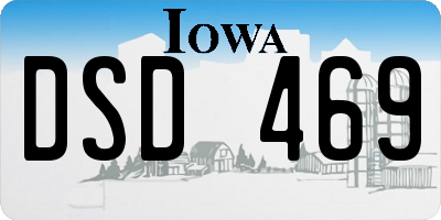 IA license plate DSD469