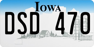 IA license plate DSD470