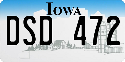 IA license plate DSD472