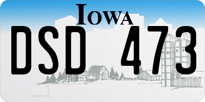 IA license plate DSD473