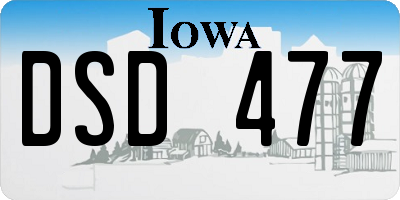 IA license plate DSD477