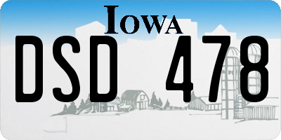 IA license plate DSD478