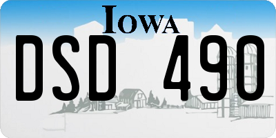 IA license plate DSD490
