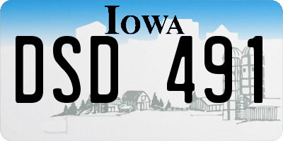 IA license plate DSD491