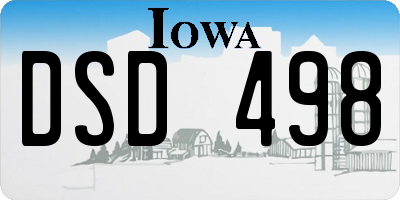 IA license plate DSD498
