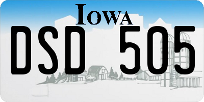 IA license plate DSD505