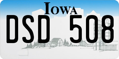 IA license plate DSD508