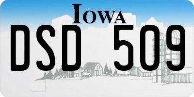 IA license plate DSD509
