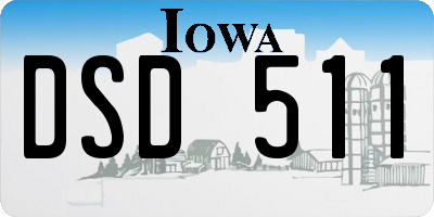 IA license plate DSD511
