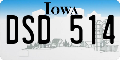 IA license plate DSD514
