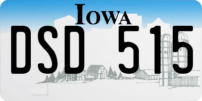 IA license plate DSD515