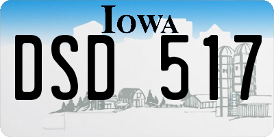 IA license plate DSD517