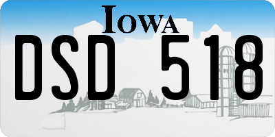 IA license plate DSD518