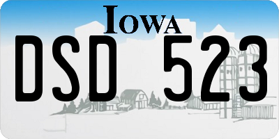 IA license plate DSD523