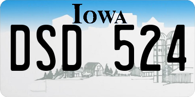 IA license plate DSD524