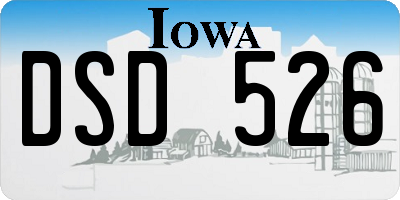 IA license plate DSD526